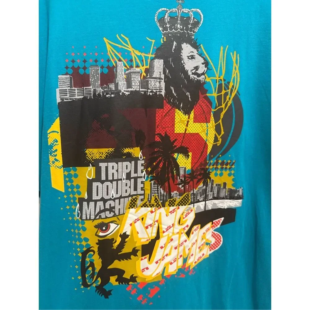 NWT Nike Mens LeBron King James Triple Double Machine Blue Basketball T-Shirt XL